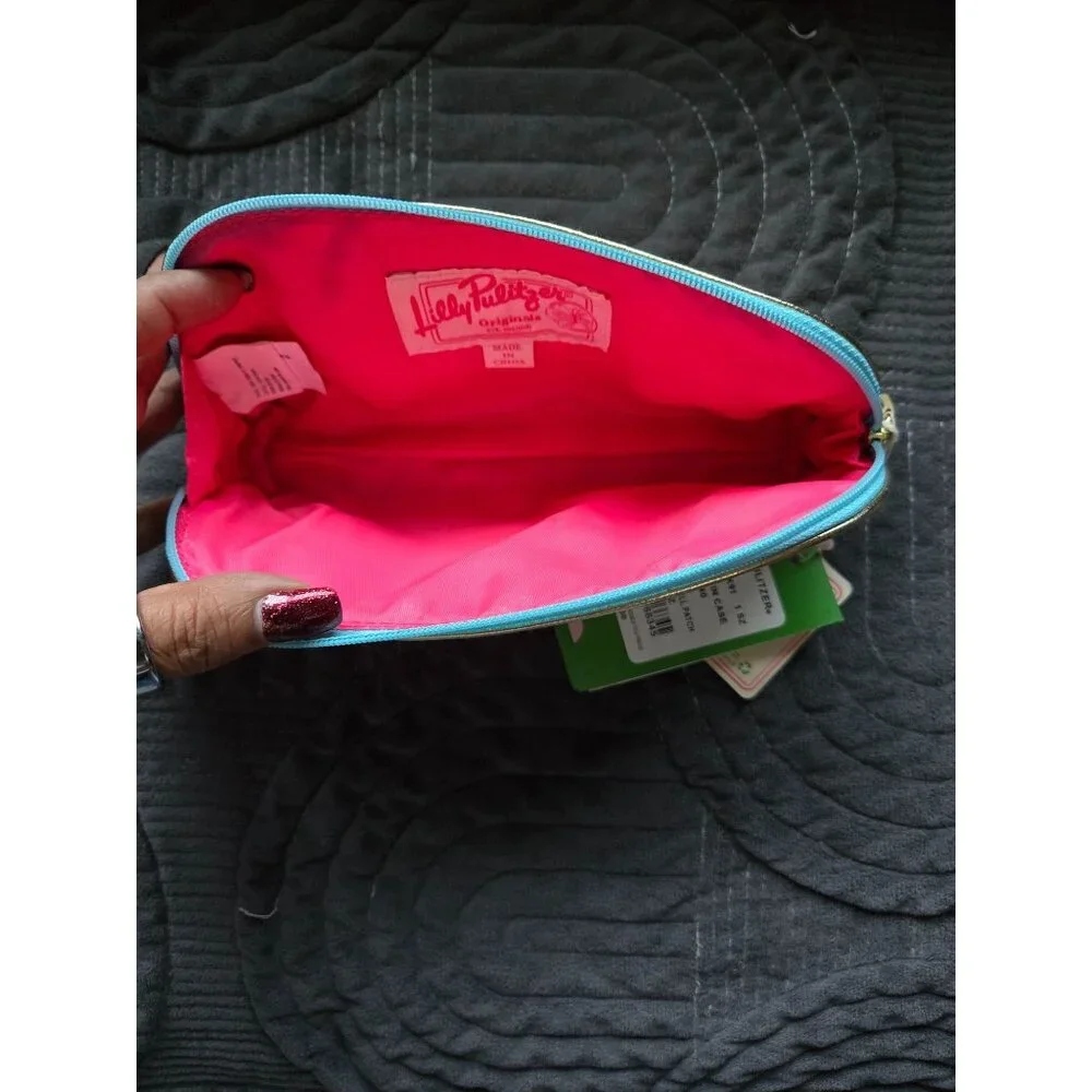 NWT Lilly Pulitzer What the Shell Patchwork Pencil Me In Case Bag